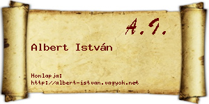 Albert István névjegykártya