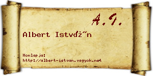Albert István névjegykártya